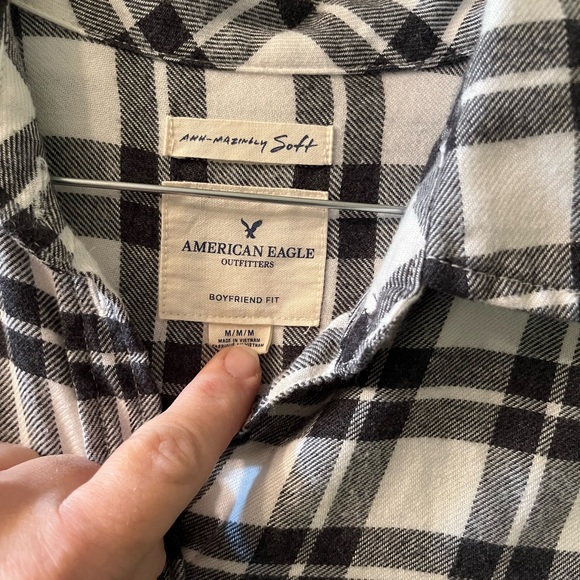 American Eagle Outfitters Black and White Checkered Shirt - Picture 3 of 5